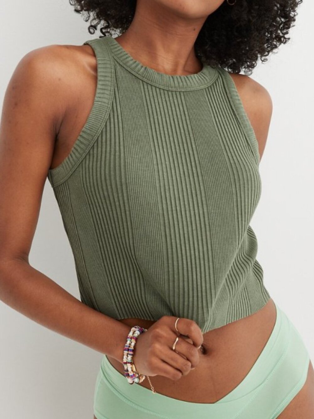 aerie Free Spirit tank top green size small
